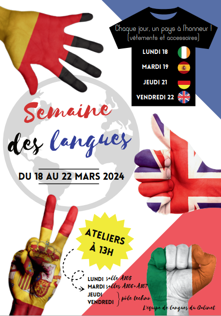 Semaine des langues ! Du 18/03 au 22/03/ 2024